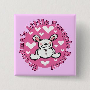 Badge Carré 5 Cm Peu de lapin du câlin de la grand-maman