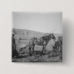 Badge Carré 5 Cm Peuple de Cree de Natif américain du Canada