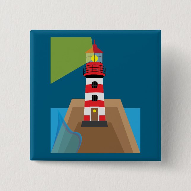 Badge Carré 5 Cm Phare (Devant)
