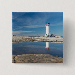 Badge Carré 5 Cm Phare   Canada de la crique de Peggy