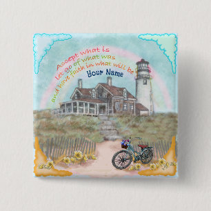 Badge Carré 5 Cm Phare d'acceptation