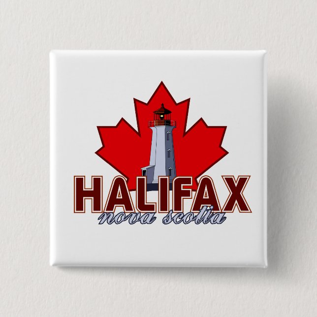 Badge Carré 5 Cm Phare de Halifax (Devant)