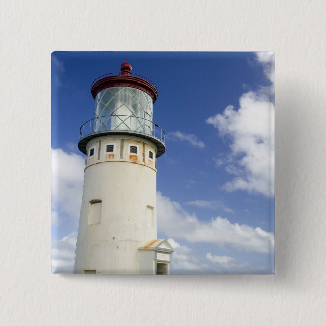 Badge Carré 5 Cm Phare de Kilauea (Devant)