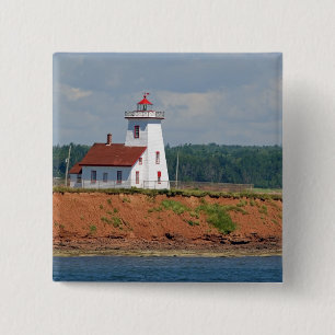 Badge Carré 5 Cm Phare de North Umberland sur l'Île-du-Prince-Édoua