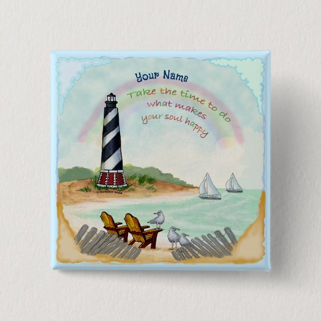 Badge Carré 5 Cm Phare Destiny (Devant)