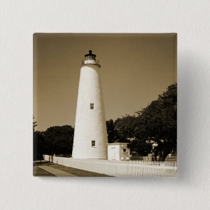 Badge Carré 5 Cm Phare d'Ocracoke