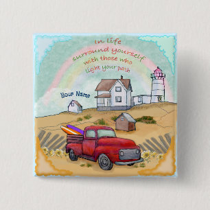 Badge Carré 5 Cm Phare Path