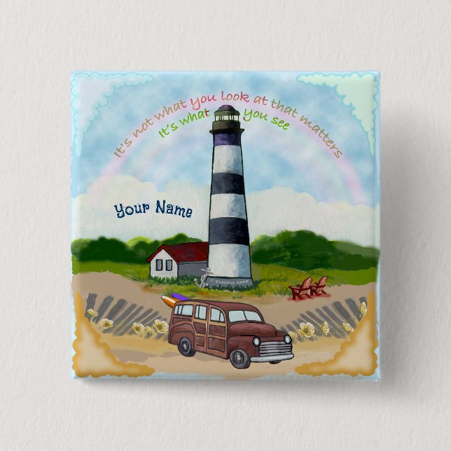 Badge Carré 5 Cm Phare Rainbow Choice (Devant)