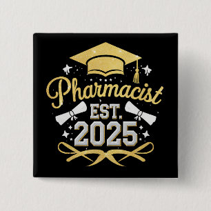 Badge Carré 5 Cm Pharmacien Est 2025 Diplôme en Pharmacie