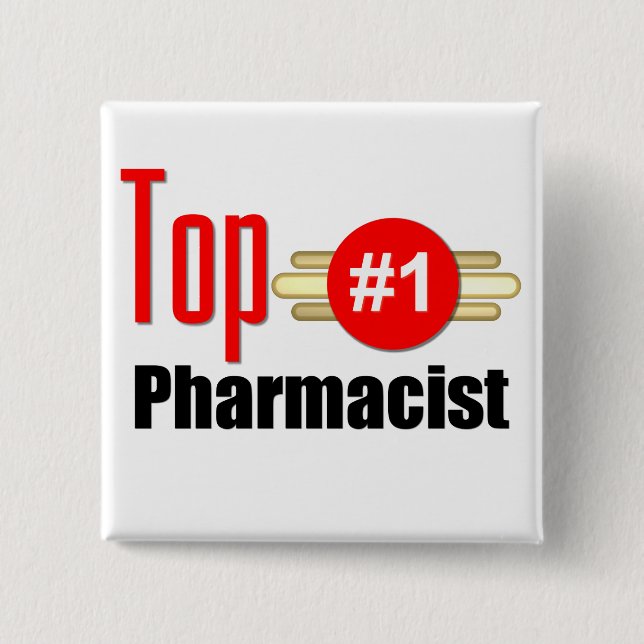 Badge Carré 5 Cm Pharmacien supérieur (Devant)