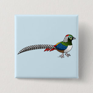 Badge Carré 5 Cm Pheasant de Madame Amherst