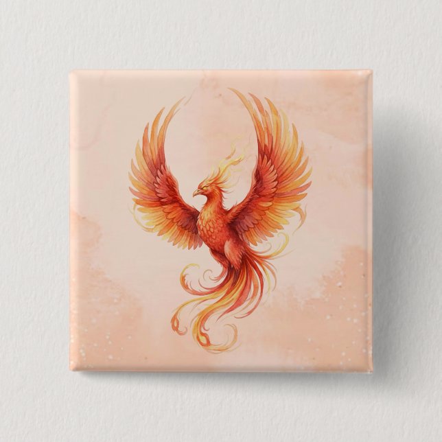 Badge Carré 5 Cm Phénix (Devant)