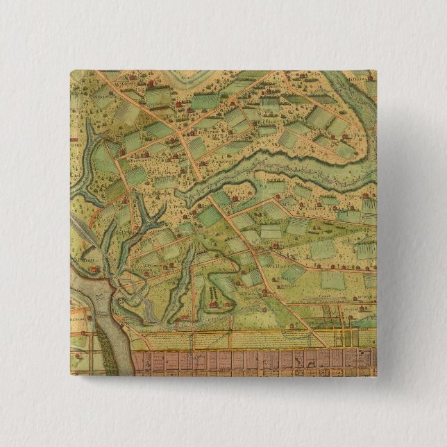 Badge Carré 5 Cm Philadelphie 5 (Devant)