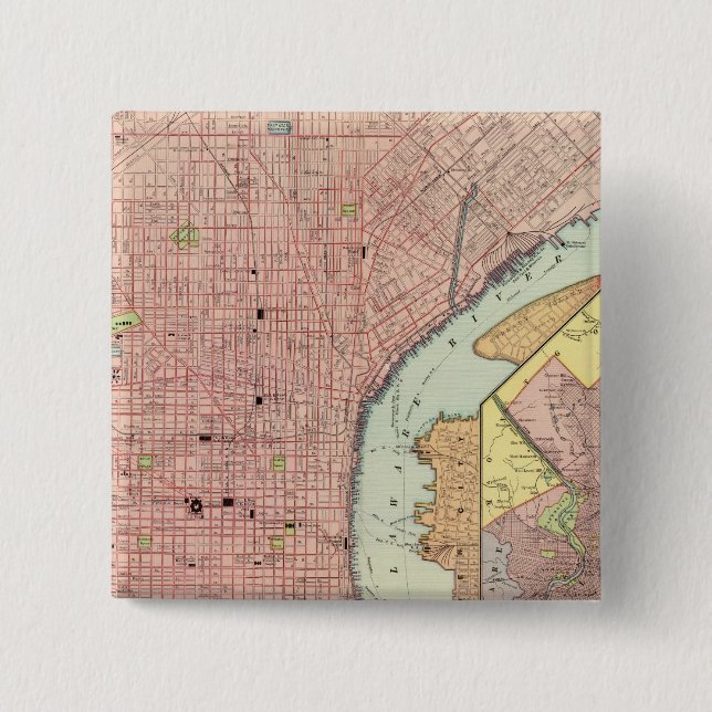 Badge Carré 5 Cm Philadelphie 5 (Devant)
