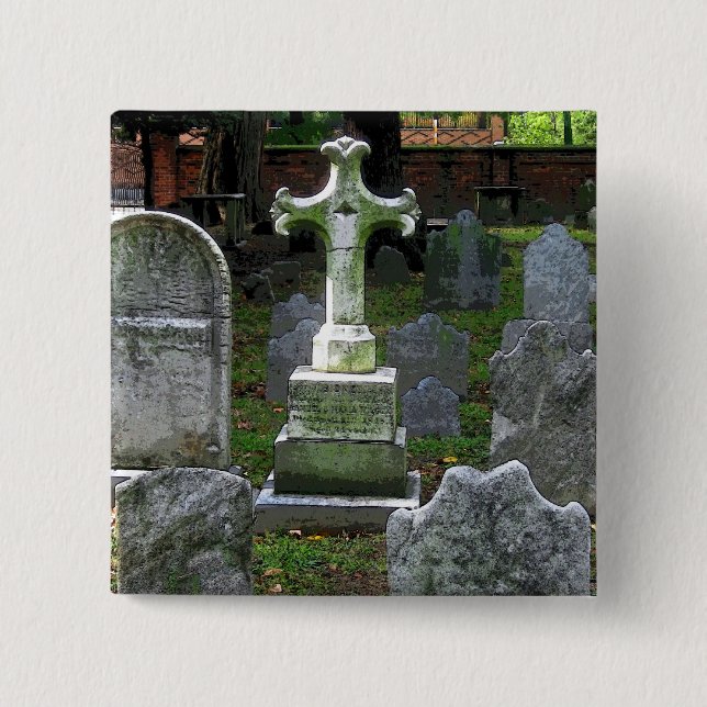 Badge Carré 5 Cm Philadelphie Graveyard CB (Devant)