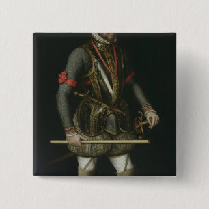 Badge Carré 5 Cm Philip II de l'Espagne