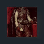 Badge Carré 5 Cm Philip IV de l'Espagne en brun et argent<br><div class="desc">Philip IV | par emplacement d'art de Diego Rodriguez de Silva y Vélazquez | : National Gallery,  nombre de collection espagnol d'image de l'artiste | de Londres,  R-U | : BAL30755</div>