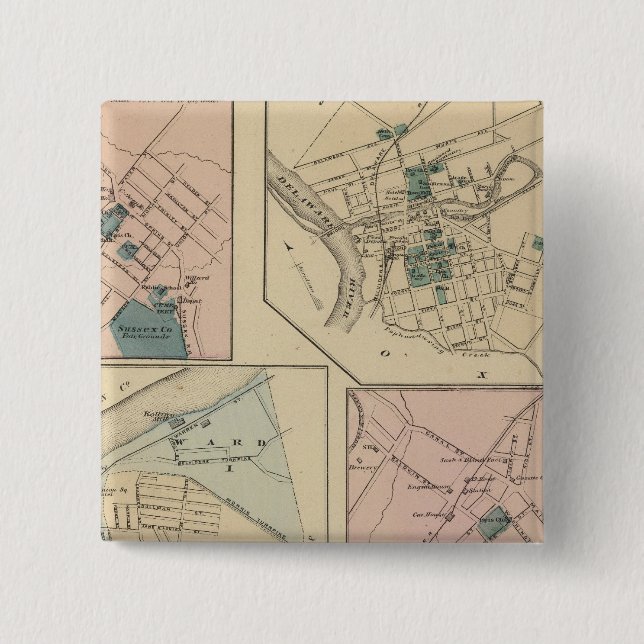 Badge Carré 5 Cm Phillipsburg, NJ (Devant)