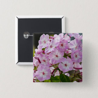 Badge Carré 5 Cm Phlox Botanique Rose Vibrant