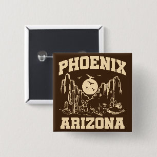 Badge Carré 5 Cm Phoenix, Arizona
