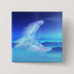 Badge Carré 5 Cm Phoenix du bouton du nord