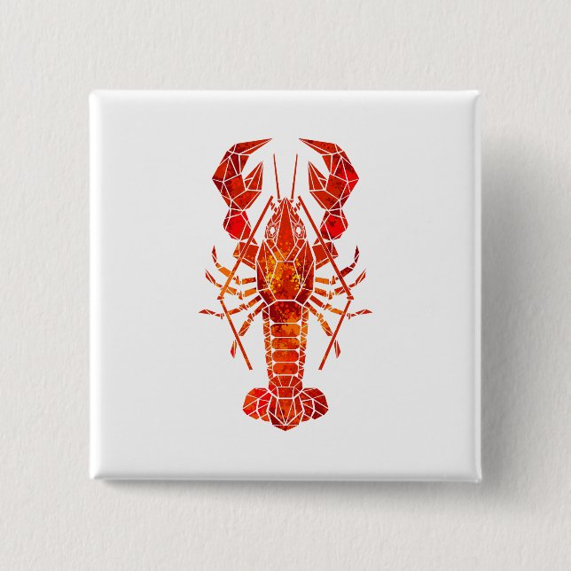 Badge Carré 5 Cm Phomard polygonal rouge (Devant)