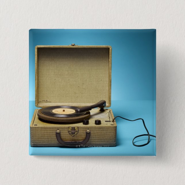 Badge Carré 5 Cm Phonographe vintage (Devant)