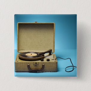 Badge Carré 5 Cm Phonographe vintage