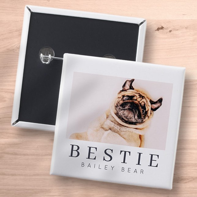 Badge Carré 5 Cm Photo de Chic Pet Bestie BFF (Créateur téléchargé)