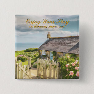 Badge Carré 5 Cm Photo de cottage d'hébergement de vacances de mais