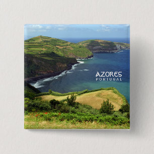 Badge Carré 5 Cm Photo des îles des Açores, Portugal