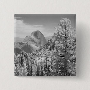 Badge Carré 5 Cm Photo infrarouge du côté est du Yosemite National