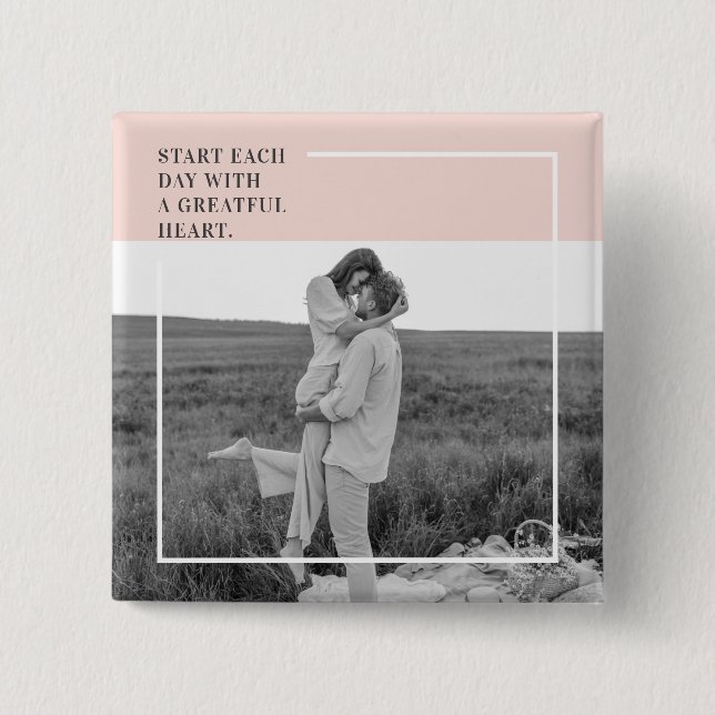 Badge Carré 5 Cm Photo moderne Pastel Pink Famille Beau Cadeau (Devant)