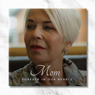 Badge Carré 5 Cm Photo personnalisée Hommage commémoratif funéraire