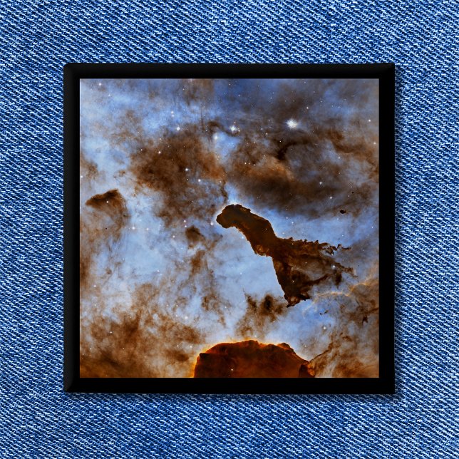 Badge Carré 5 Cm Photo spatiale céleste de glace cosmique (Cosmic Ice Carina Nebula Celestial Space Photo Button)