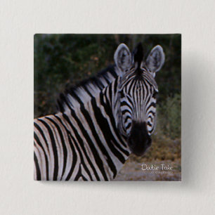 Badge Carré 5 Cm Photo Zebra Double Take