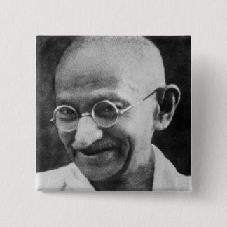 Badge Carré 5 Cm Photographie de portrait de Mahatma Gandhi