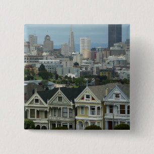 Badge Carré 5 Cm Photographie de scène urbaine de San Francisco Pos