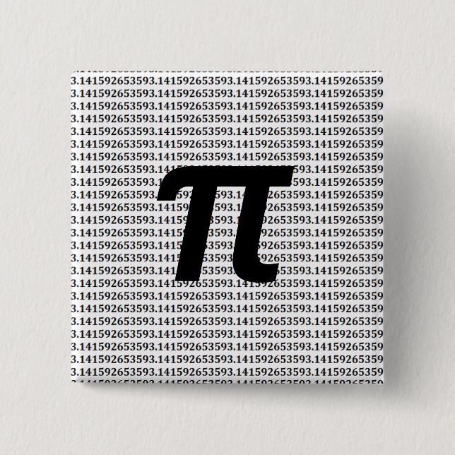 Badge Carré 5 Cm Pi : 3,14 Geek de maths (Devant)