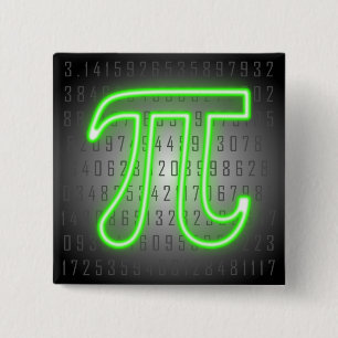Badge Carré 5 Cm Pi Day Green Neon