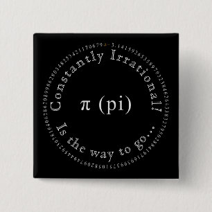 Badge Carré 5 Cm Pi, L'Enseignant Mathématique Irrationnel Constant