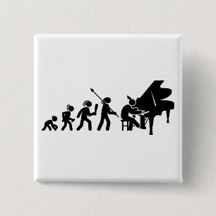 Badge Carré 5 Cm Pianiste
