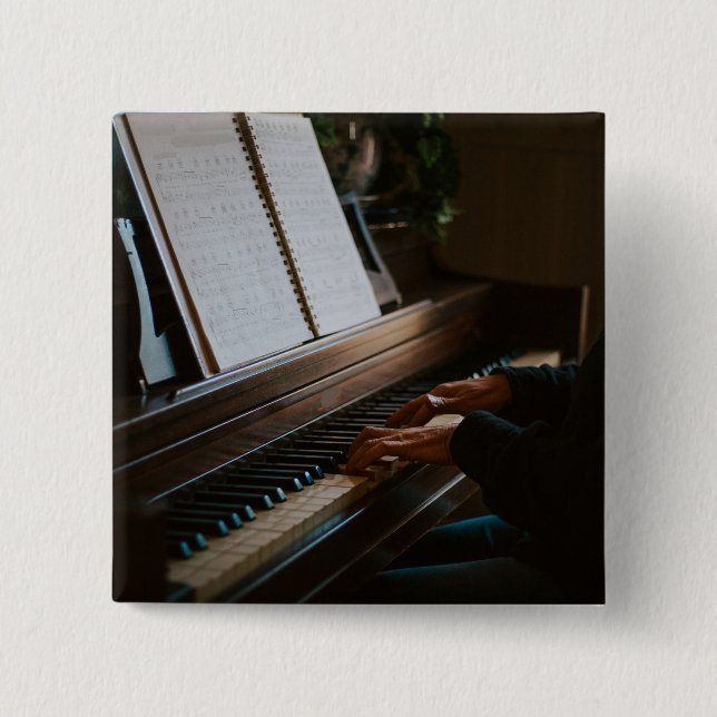 Badge Carré 5 Cm Piano cool (Devant)