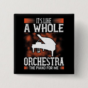 Badge Carré 5 Cm Piano - Le piano est comme un orchestre entier