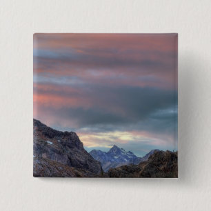 Badge Carré 5 Cm Pic Argonaut, coucher de soleil