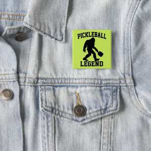 Badge Carré 5 Cm Pickleball Legend Funny Bigfoot