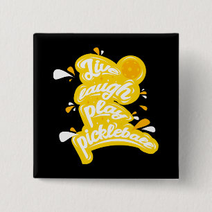 Badge Carré 5 Cm Pickleball - Rire en direct Jouer Pickleball