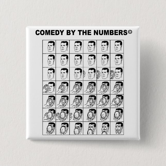 Badge Carré 5 Cm Pie In The Face - BOUTON (Devant)