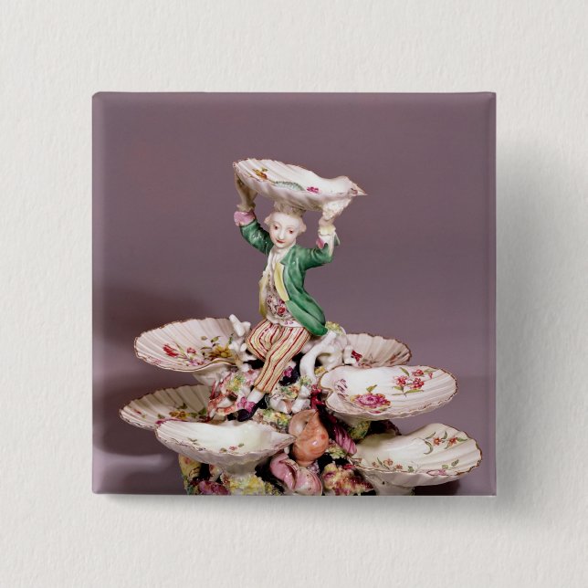 Badge Carré 5 Cm Pièce maîtresse de table de Derby, 1760-65 (Devant)