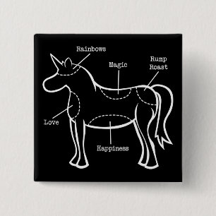 Badge Carré 5 Cm Pièces de licorne